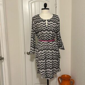 Black and White Print Shirt Dress